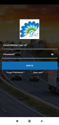 Android application DA Track screenshort