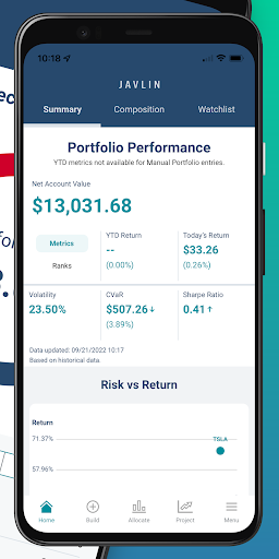 JAVLIN Invest: Investment Tool Screen 2
