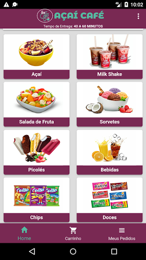 Android application Açaí Café screenshort