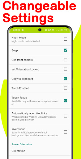 Android application QR and Barcode FT screenshort