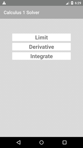 Calculus 1 Solver Screen 2