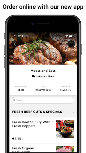 Android application Meats and Eats screenshort