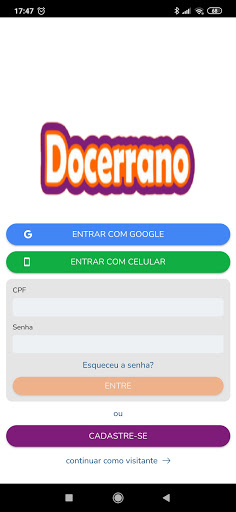 Android application Clube Docerrano screenshort