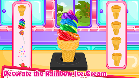 Rainbow Ice Cream Cooking
