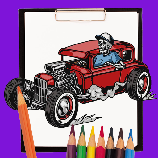 Hotrod Cars Coloring Book