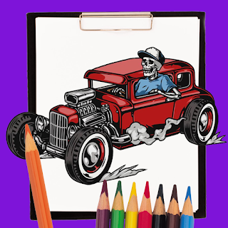 Hotrod Cars Coloring Book apk