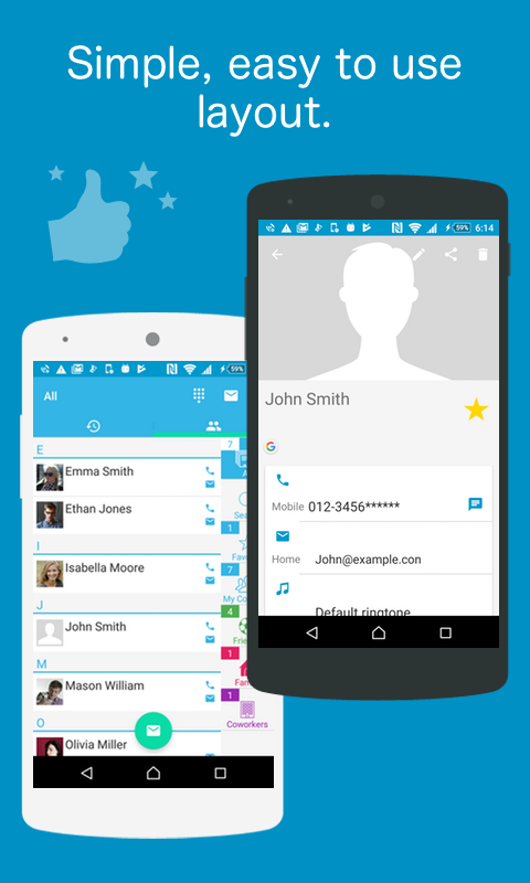 Android application Contacts A+ groups & dialer screenshort