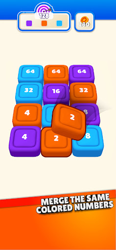 Android application Merge Through - Color 2048 screenshort