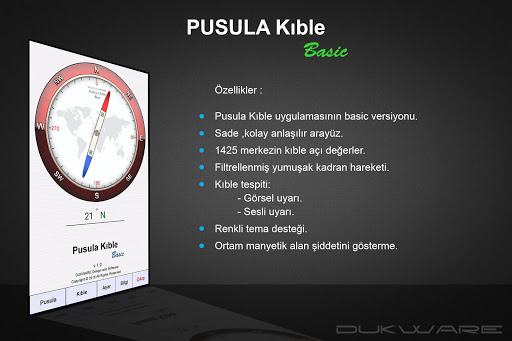 Android application Pusula Kıble Basic screenshort