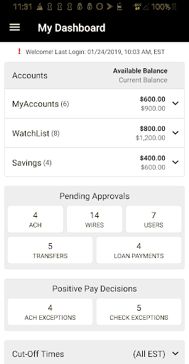 Android application First Oklahoma Treasury screenshort