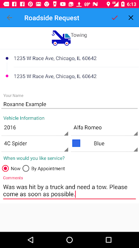 GetResqued - Roadside Help Screen 2