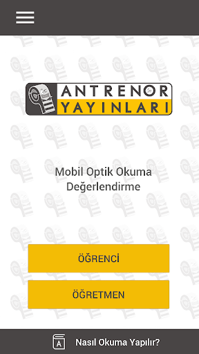 Android application Antrenör Optik Okuma screenshort