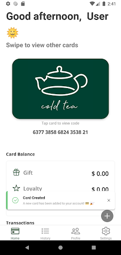 Android application Cold Tea Restaurant screenshort