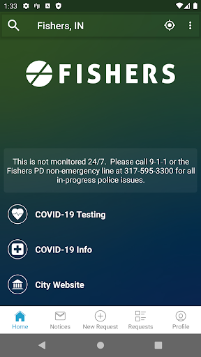 Android application Fishers Connect screenshort