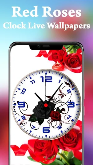 Rose Live Clock Wallpaper - Flower Clock on Screen screenshot 3