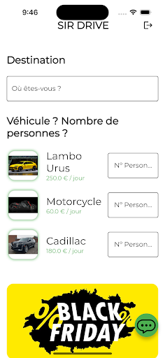 Android application SIR DRIVE screenshort