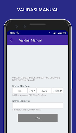 SIDARA Validasi Akta Cerai Screen 3