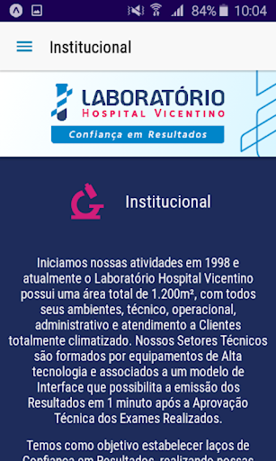 Laboratório Hospital Vicentino Screen 3