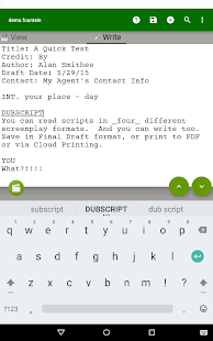 DubScript Screenplay Writer Screenshot