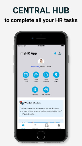 myHR App Screen 2