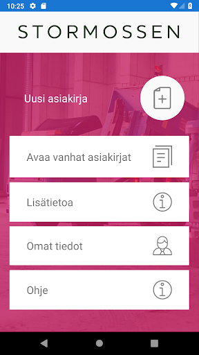 Android application Stormossen Siirtoasiakirja screenshort
