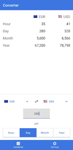 Android application Salary Converter screenshort