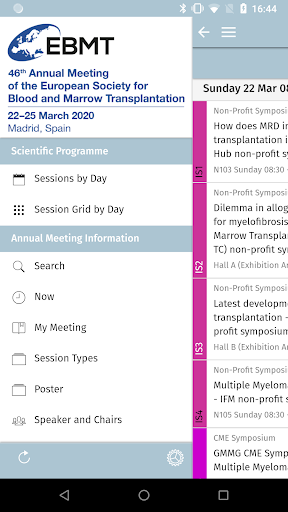 Android application EBMT 2020 screenshort