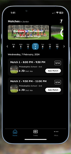 Android application Playfootball ME screenshort