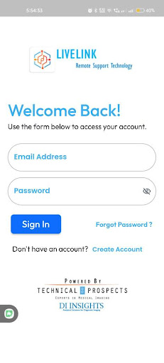 Android application LiveLink RST screenshort
