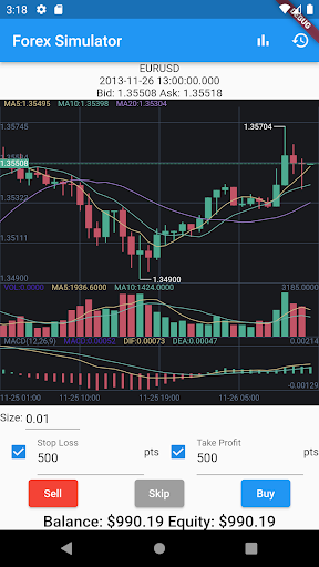 Android application Forex Simulator screenshort