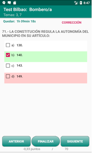 Android application Bilbao Batería Test OPE PRO screenshort