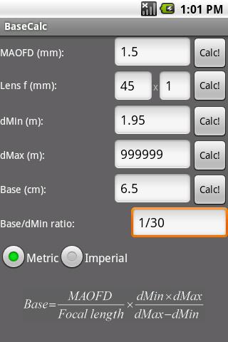 Android application BaseCalc screenshort