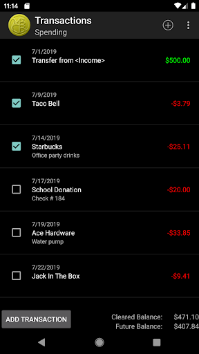 MBCB - Simple Checkbook Screen 2