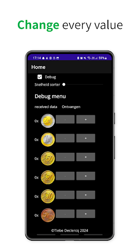 Coinsorting and storage system Screen 2