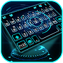 Blue Neon 3D Tech Keyboard Bac