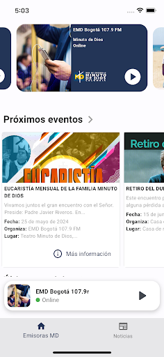 Android application Emisoras Minuto de Dios screenshort