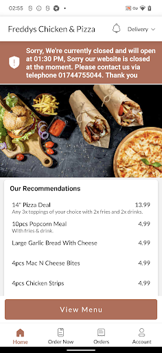 Freddys Chicken & Pizza Screen 2