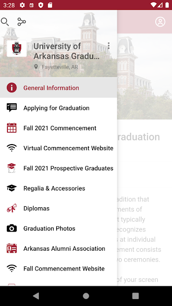 Screenshot 4 Univ of Arkansas Graduation android