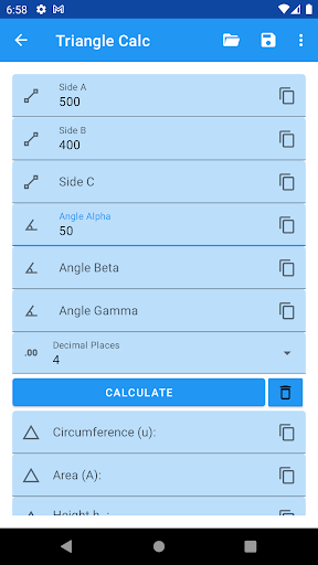 Android application Triangulate Pro screenshort