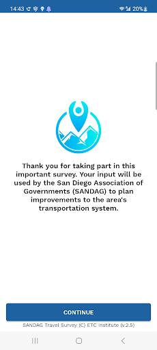 Android application SANDAG Travel Survey screenshort