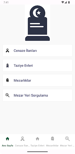 Android application Mezarlık Bilgi Sistemi screenshort