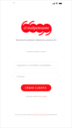 Android application Revista el malpensante screenshort