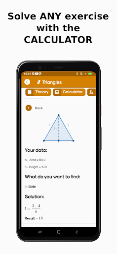 Android application GeometryMaster Solve Exercises screenshort