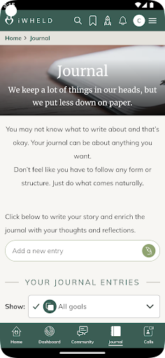 Android application iWHELD screenshort