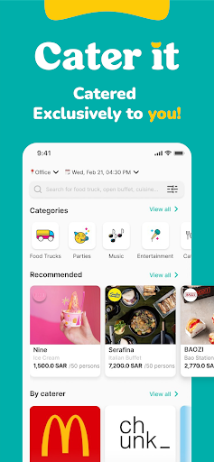 Android application Cater it | كيتر ات screenshort