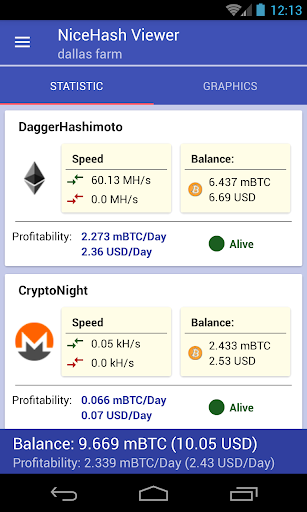 NiceHash Viewer Screen 2
