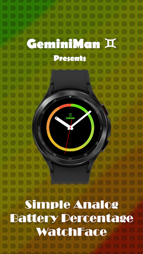 Android application Simple Analog + Battery Perc% screenshort
