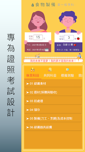 Android application 食物製備.技術士檢定題庫 screenshort