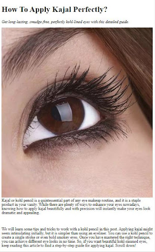 Android application How To Apply Kajal Perfectly screenshort
