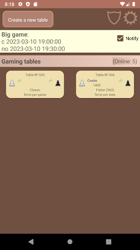 Android application El Vinto Chess Online screenshort